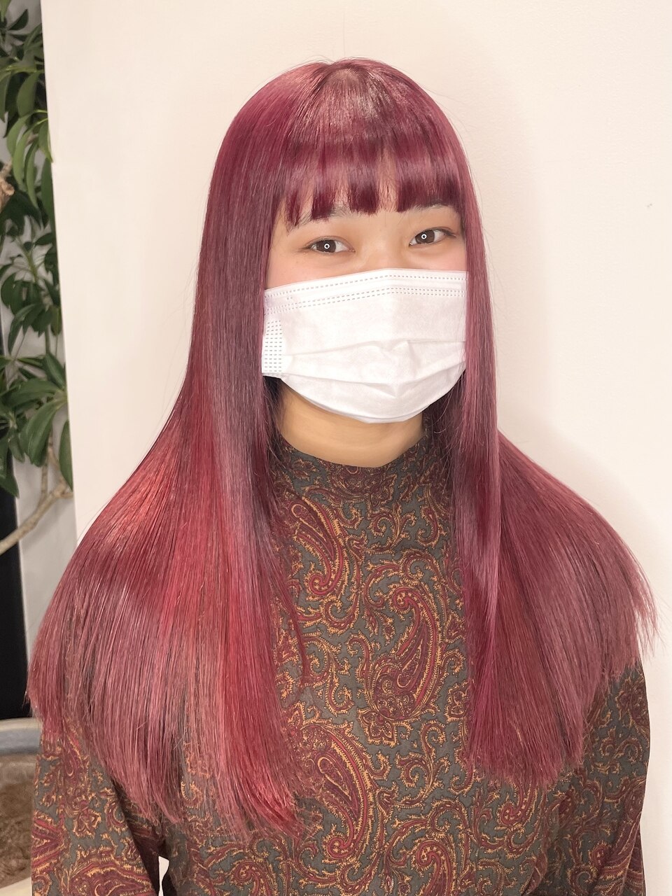 韓国アイドル風艶髪レッドカラー