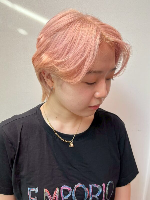 シアーピンクベージュ×韓国レイヤーショート【銀座店】