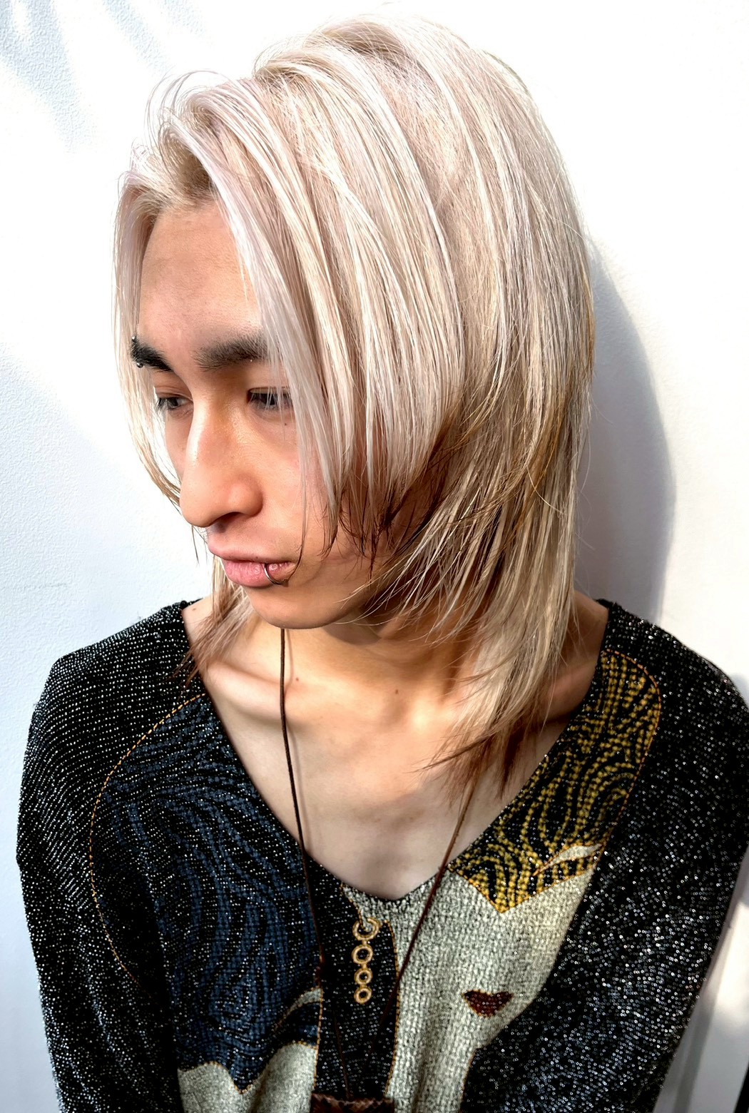 シアーホワイト×モカブラウン 韓国風ネオウルフ