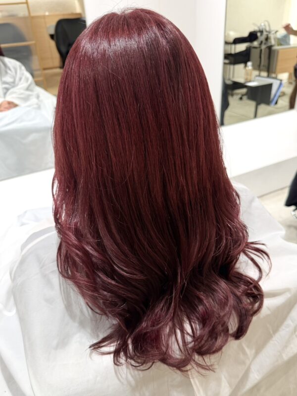 ピンクブラウン × コテ巻き風パーマ【武蔵小杉店】